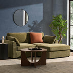 Dusklia - Miami Small Chaise Sofa - Chenille Olive