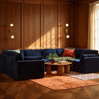 Dusklia - Miami U Shape Sofa - Chenille Navy