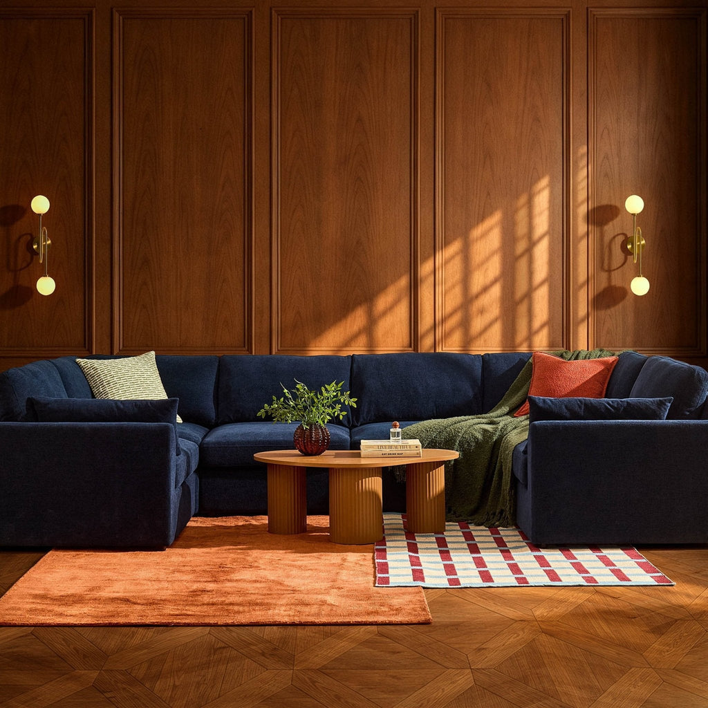 Dusklia - Miami U Shape Sofa - Chenille Navy