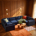 Dusklia - Miami U Shape Sofa - Chenille Navy