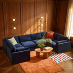 Dusklia - Miami U Shape Sofa - Chenille Navy