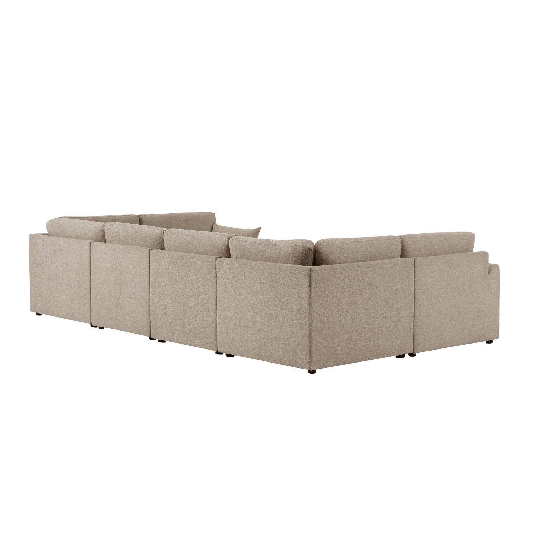 Dusklia - Miami U Shape Sofa - Chenille Oatmeal