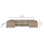 Dusklia - Miami U Shape Sofa - Chenille Oatmeal