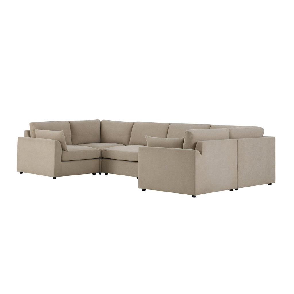 Dusklia - Miami U Shape Sofa - Chenille Oatmeal