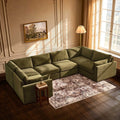 Dusklia - Miami U Shape Sofa - Chenille Olive