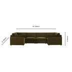 Dusklia - Miami U Shape Sofa - Chenille Olive