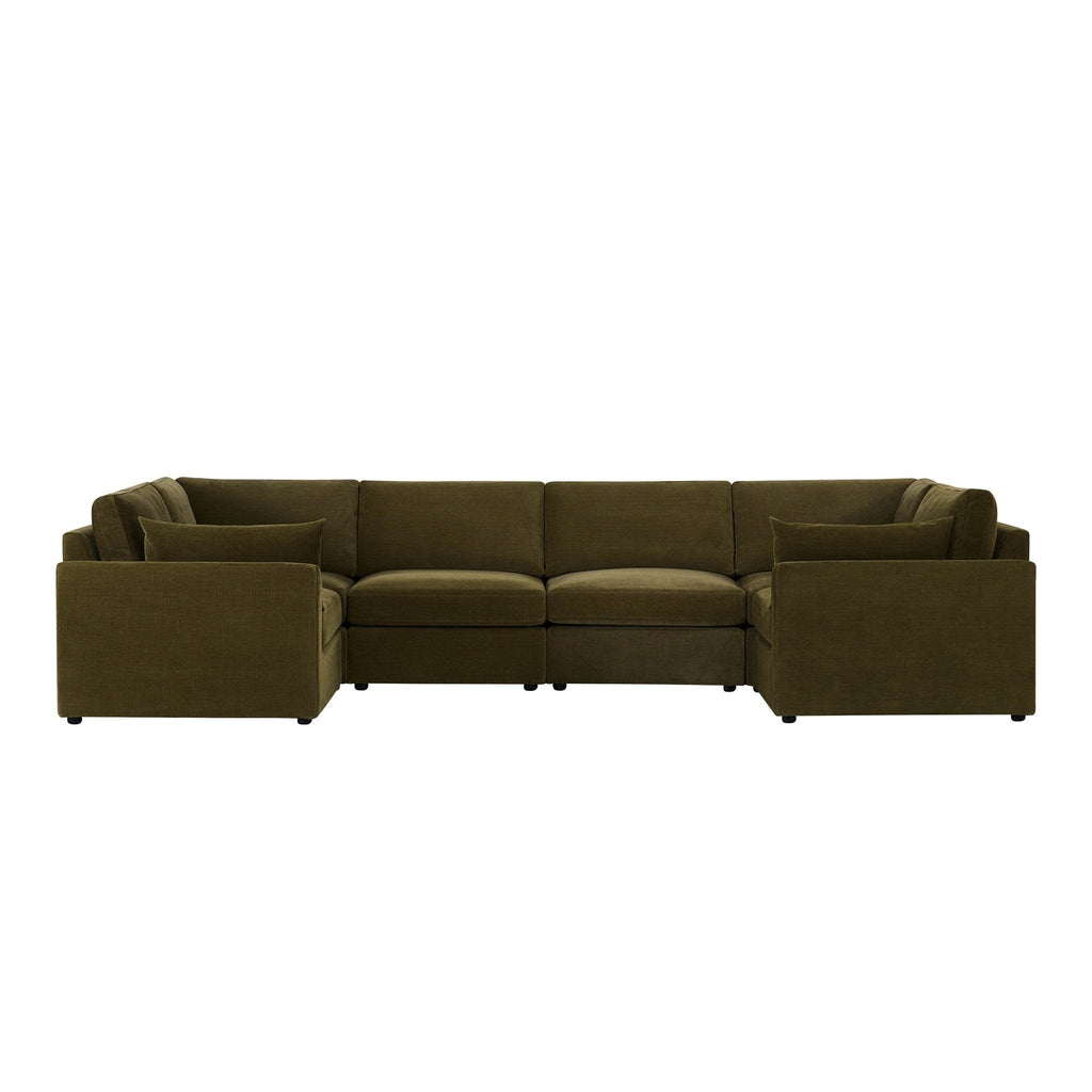 Dusklia - Miami U Shape Sofa - Chenille Olive