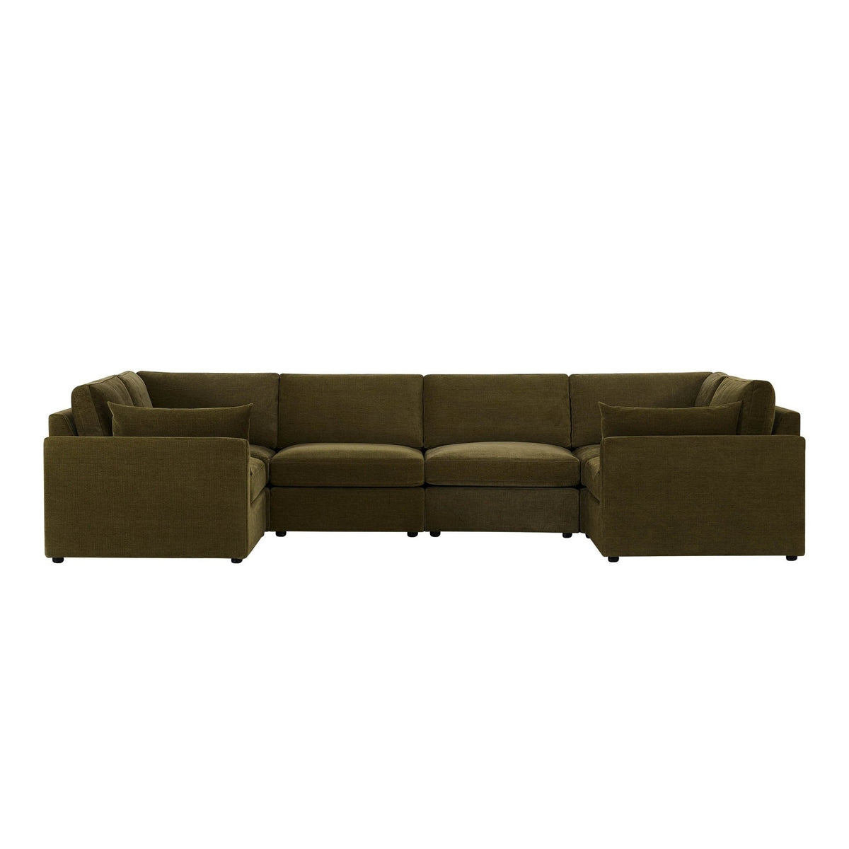 Dusklia - Miami U Shape Sofa - Chenille Olive