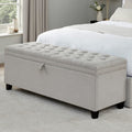 Dusklia - Middleton Button Back Storage Ottoman - Natural