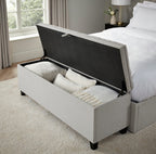 Dusklia - Middleton Button Back Storage Ottoman - Natural