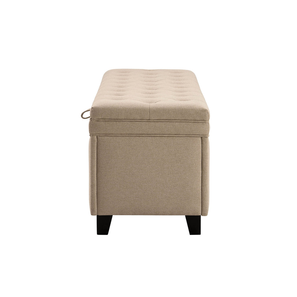 Dusklia - Middleton Button Back Storage Ottoman - Oatmeal