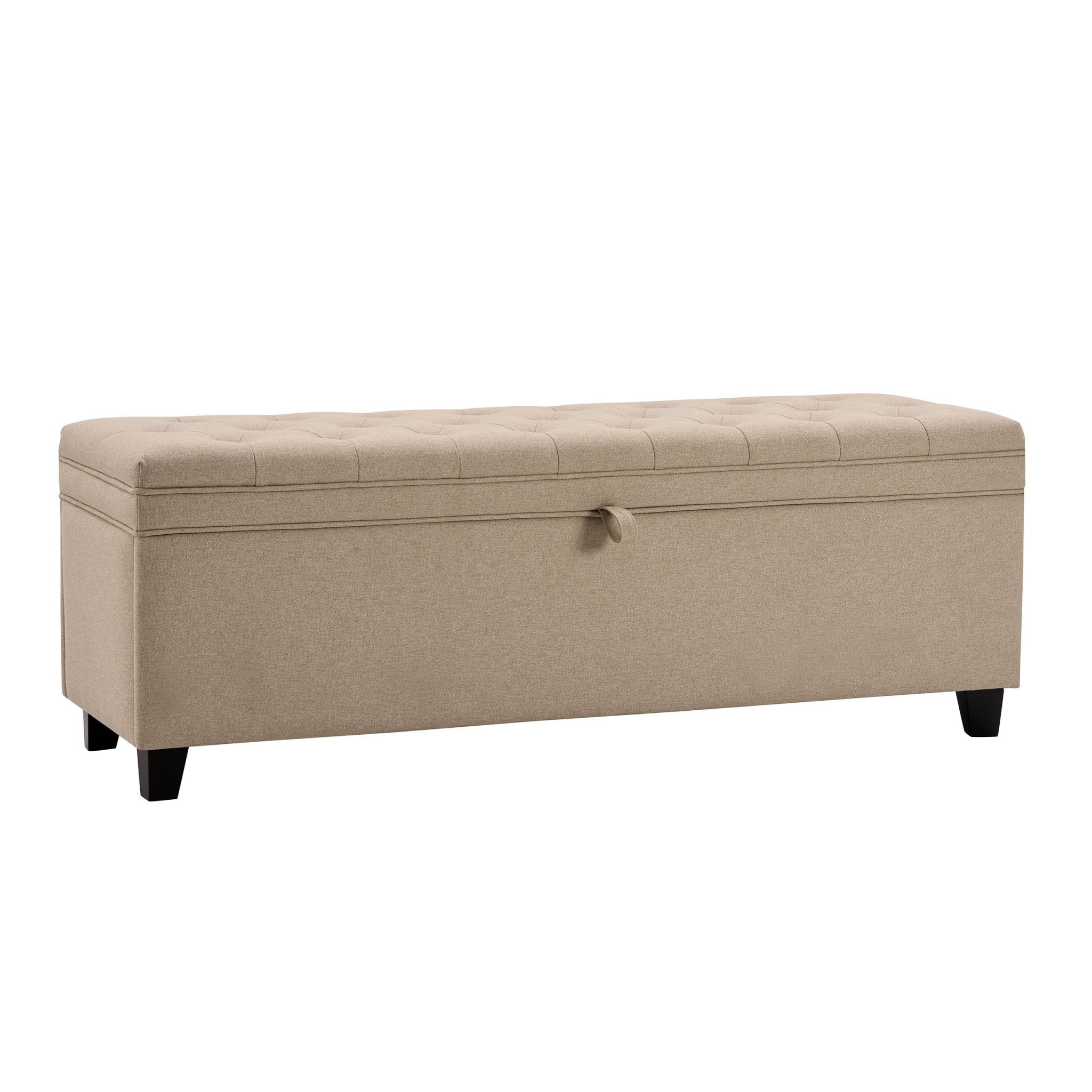 Dusklia - Middleton Button Back Storage Ottoman - Oatmeal
