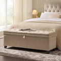 Dusklia - Middleton Button Back Storage Ottoman - Oatmeal