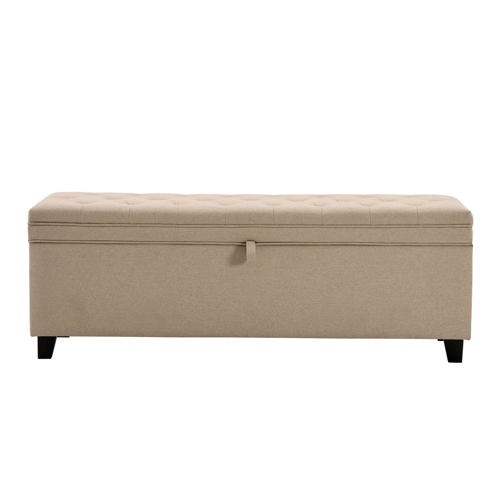 Dusklia - Middleton Button Back Storage Ottoman - Oatmeal