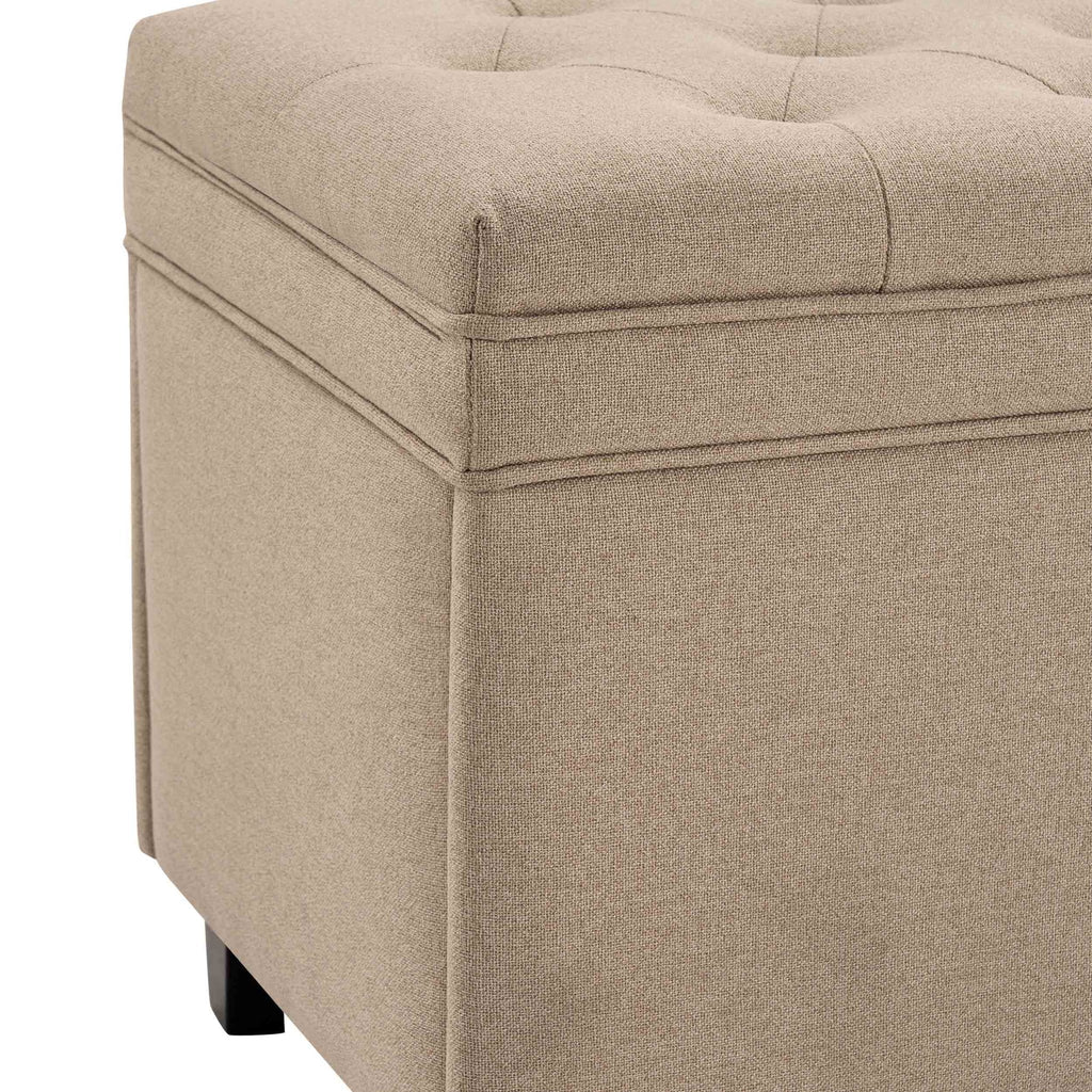 Dusklia - Middleton Button Back Storage Ottoman - Oatmeal