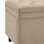 Dusklia - Middleton Button Back Storage Ottoman - Oatmeal