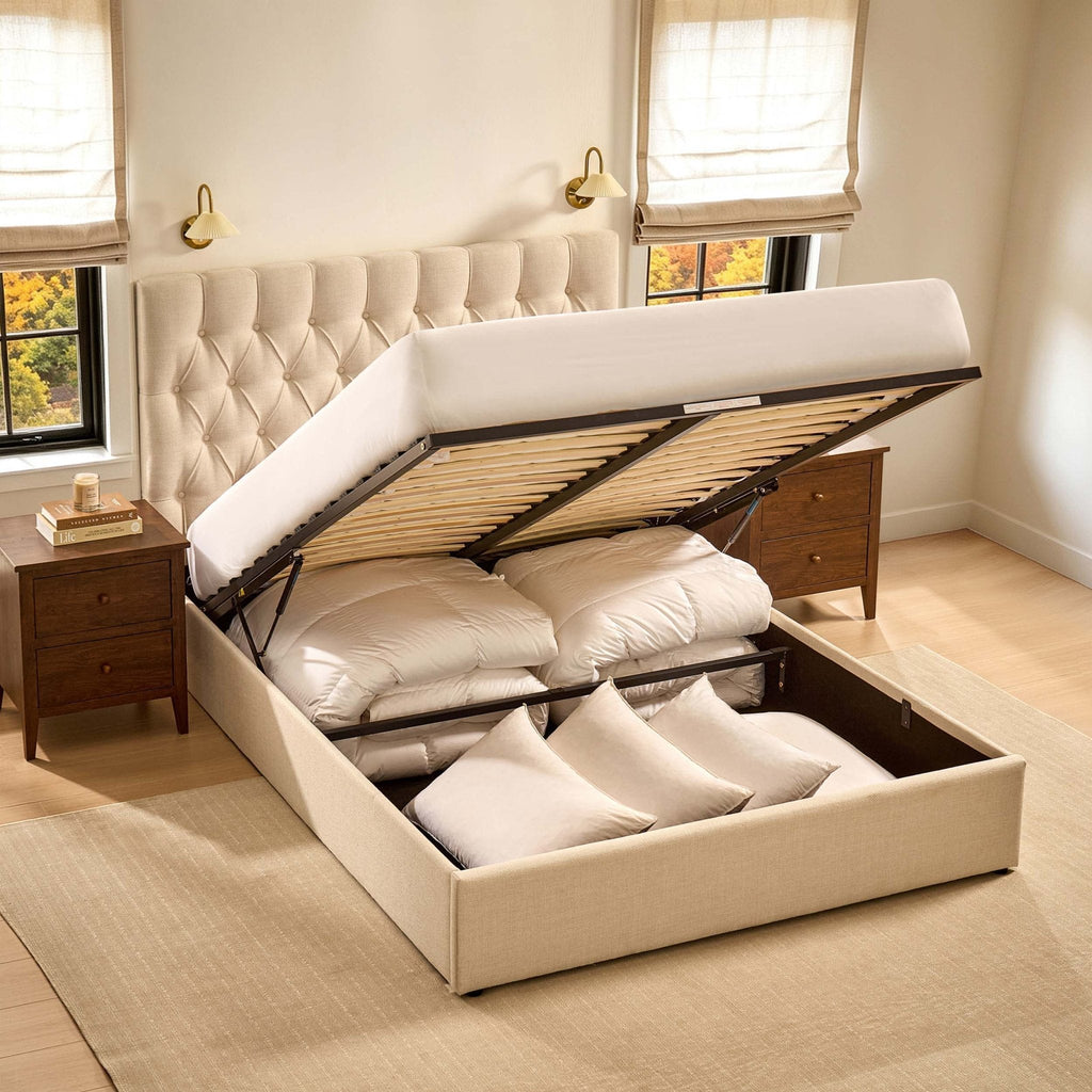 Dusklia - Middleton Ottoman Storage Bed - Beige