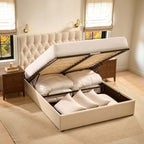 Dusklia - Middleton Ottoman Storage Bed - Beige