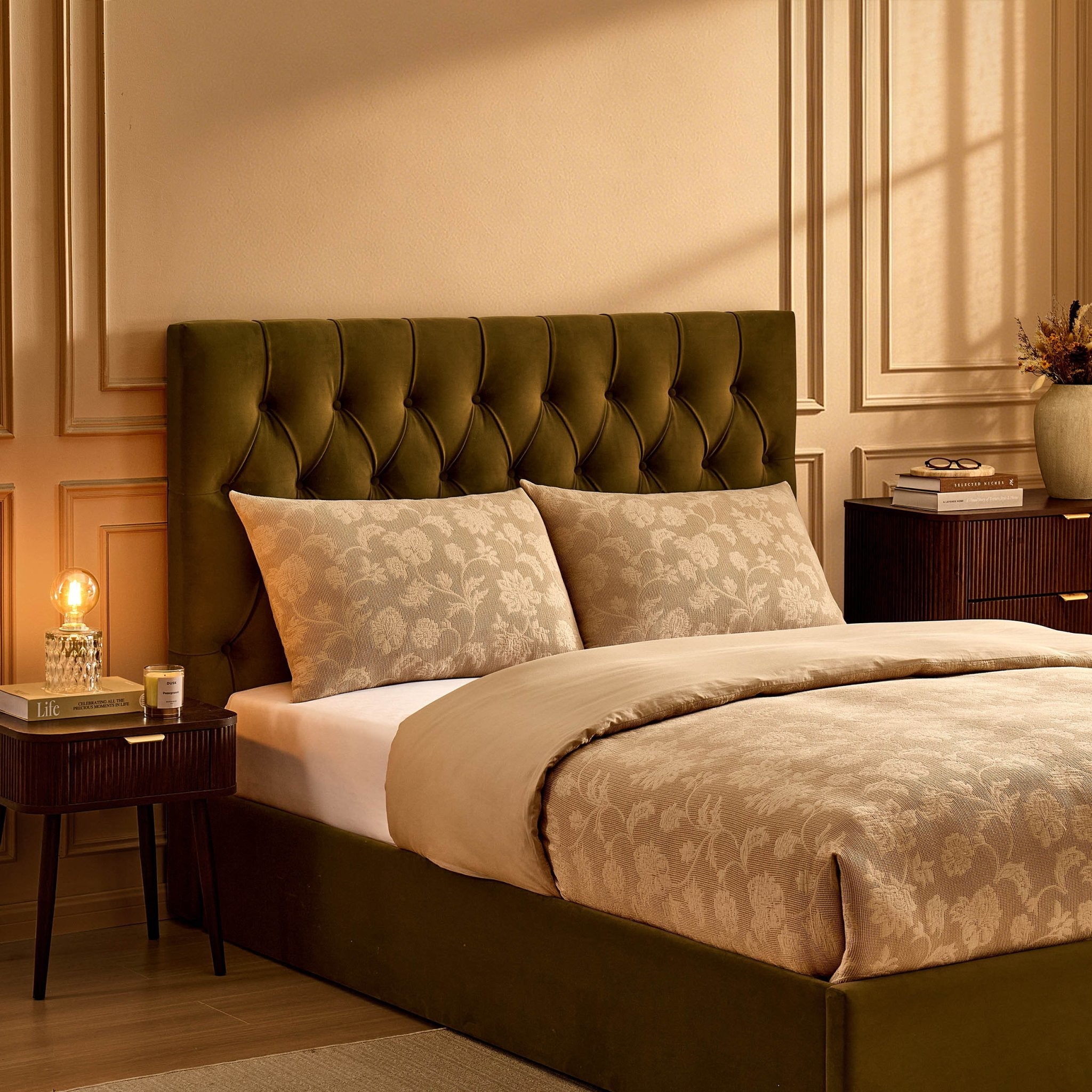 Dusklia - Middleton Ottoman Storage Bed - Muted Moss