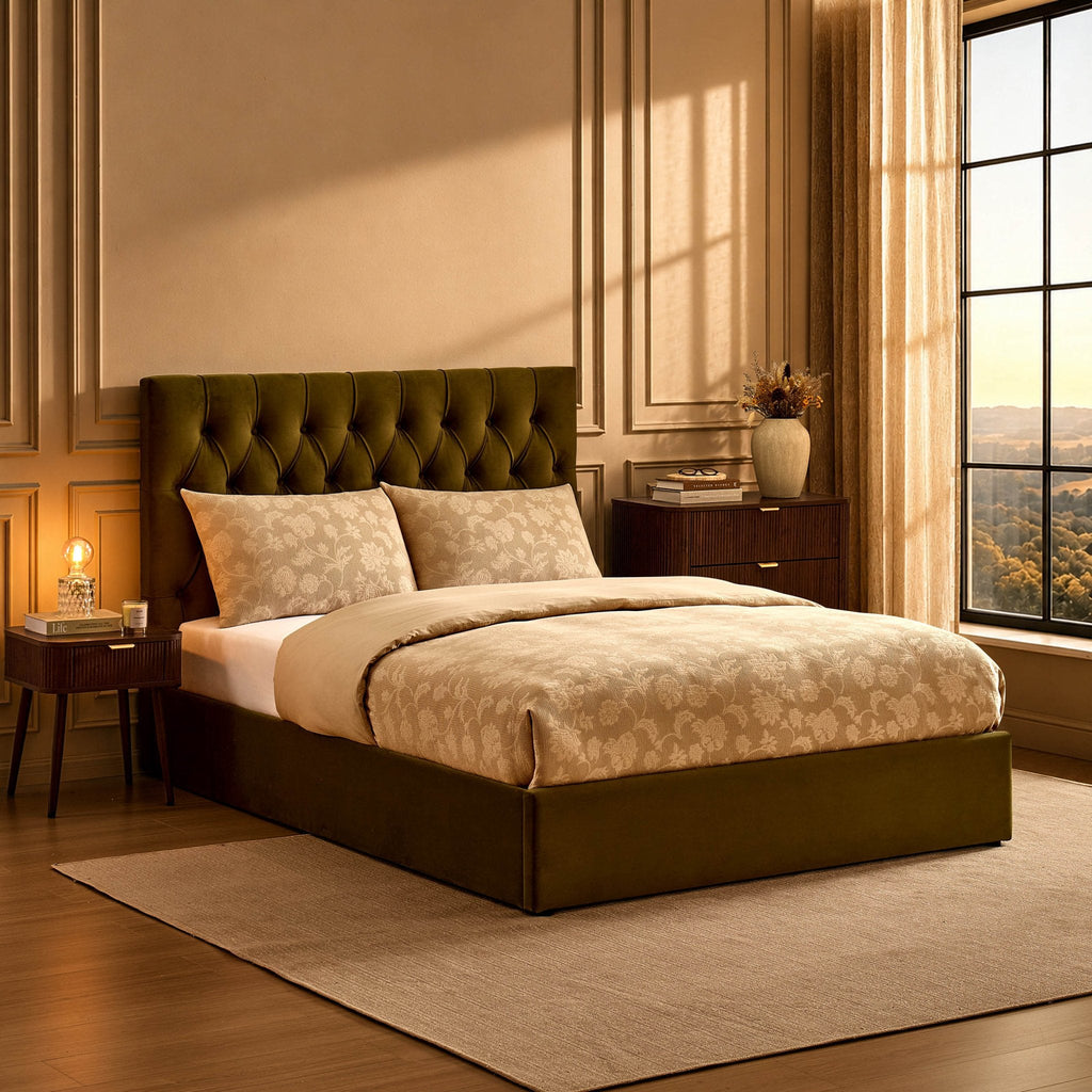 Dusklia - Middleton Ottoman Storage Bed - Muted Moss