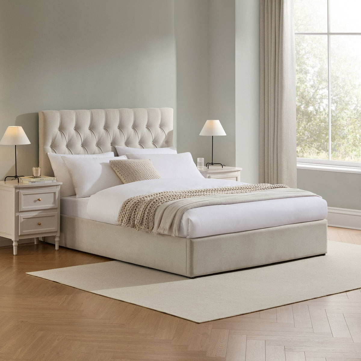 Dusklia - Middleton Ottoman Storage Bed - Natural
