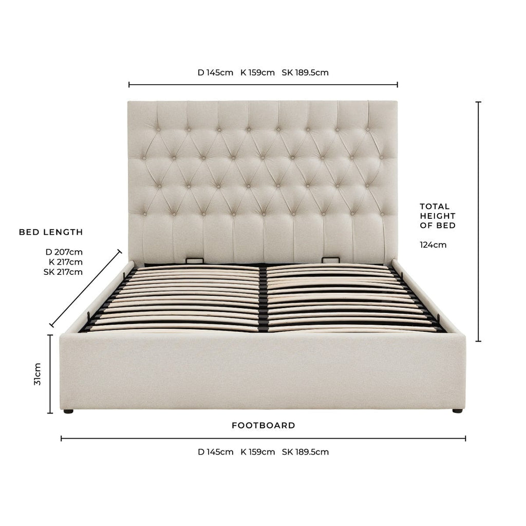 Dusklia - Middleton Ottoman Storage Bed - Oatmeal