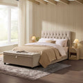 Dusklia - Middleton Ottoman Storage Bed - Oatmeal