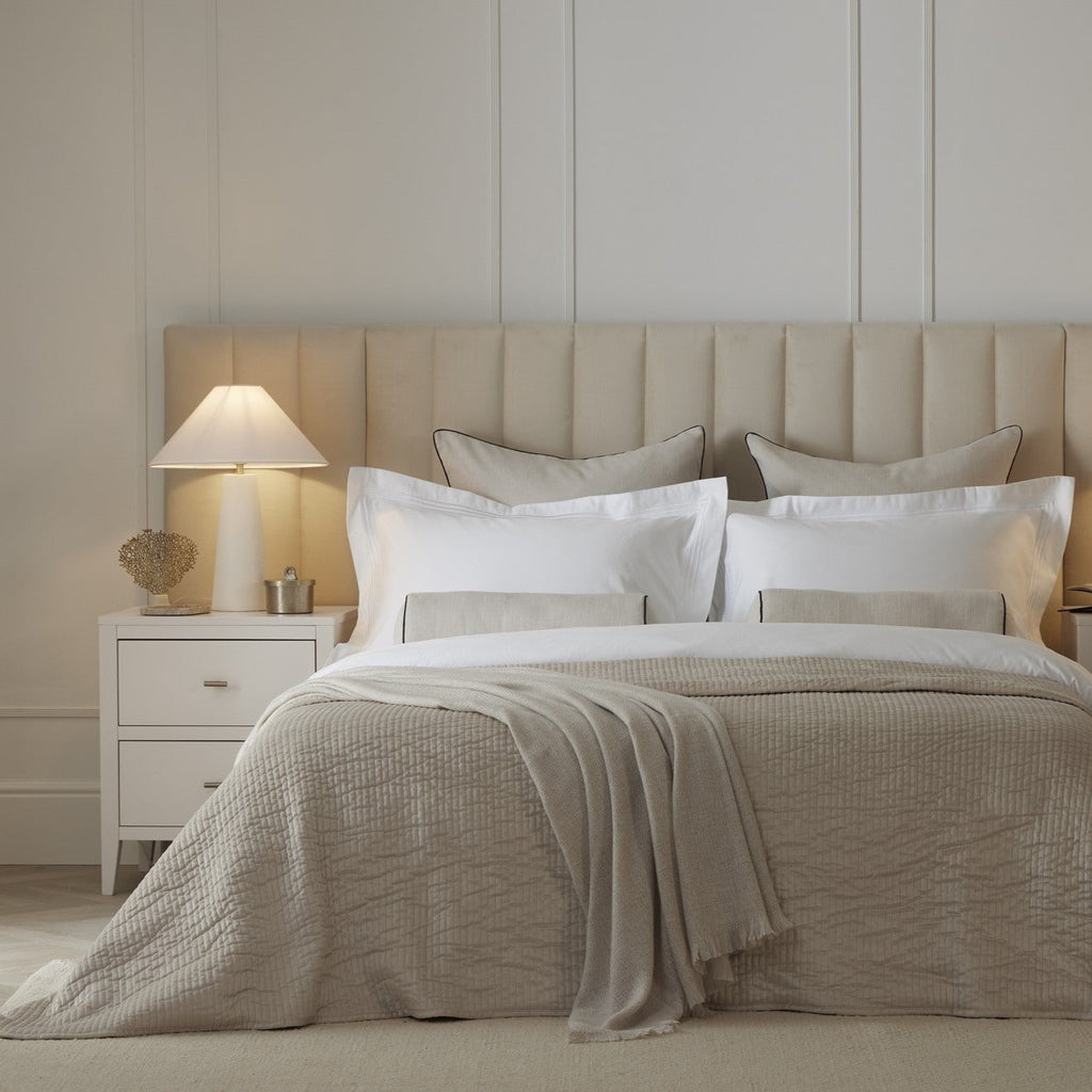 Dusklia - Milan Velvet Bedspread 2.5 X 2.6m - Champagne