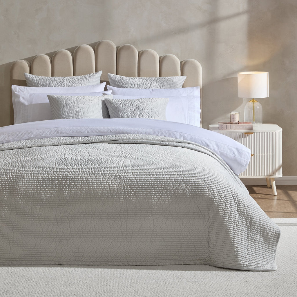 Dusklia - Milan Velvet Bedspread 2.5 X 2.6m - Silver