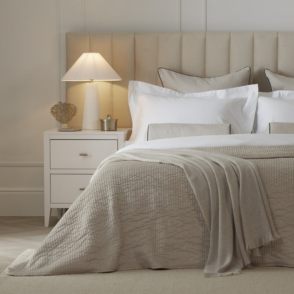 Dusklia - Milan Velvet Bedspread 2.5 X 2.6m - Champagne