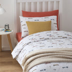 Dusklia - Miles Race Cars 100% Cotton Kids Duvet Cover Set