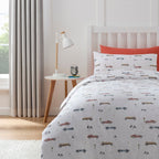 Dusklia - Miles Race Cars 100% Cotton Kids Duvet Cover Set