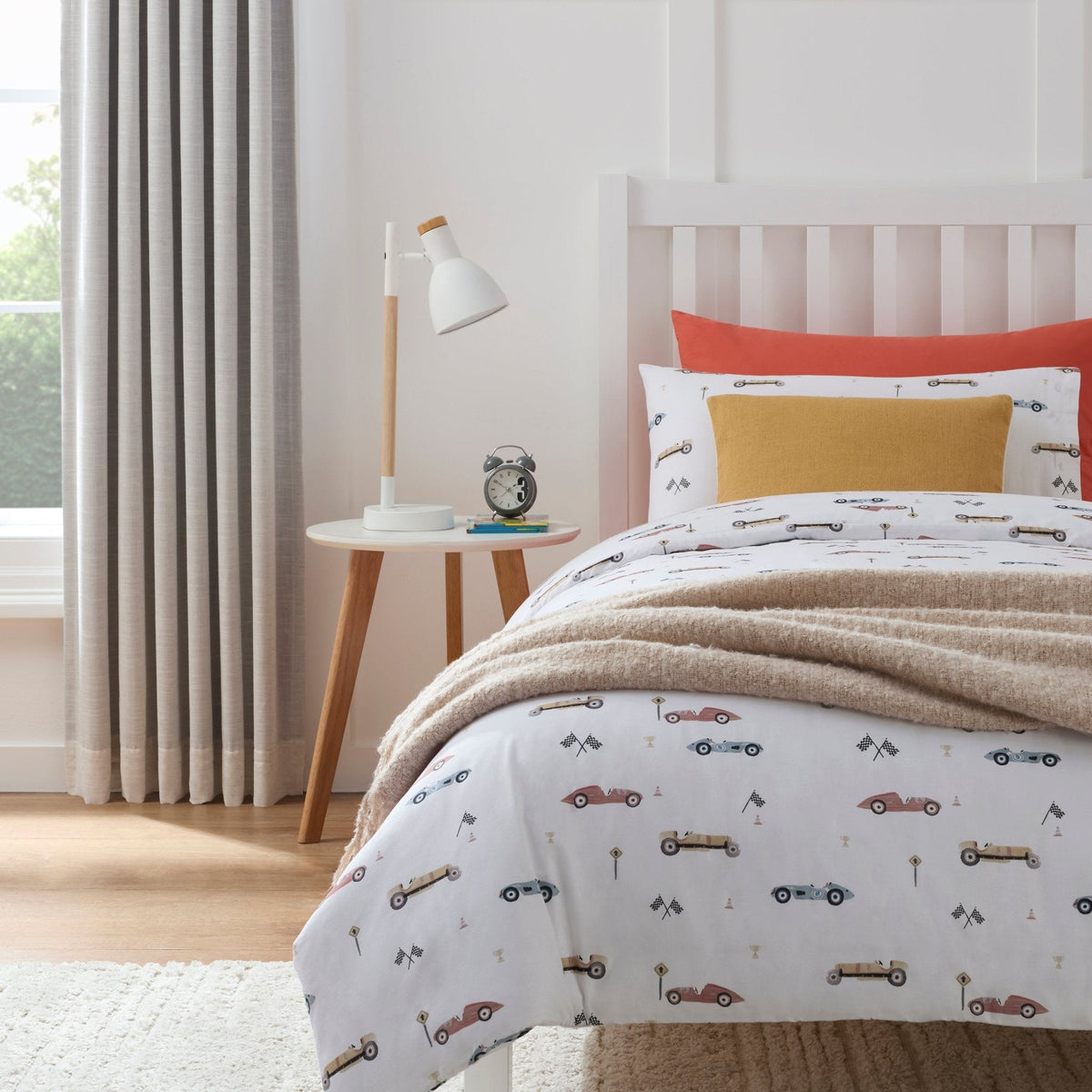 Dusklia - Miles Race Cars 100% Cotton Kids Duvet Cover Set