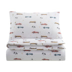 Dusklia - Miles Race Cars 100% Cotton Kids Duvet Cover Set