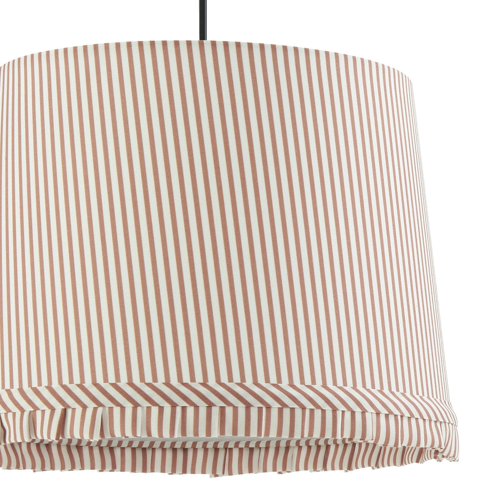 Dusklia - Millie Stripe Frill Edge Ceiling Shade - Mocha Brown