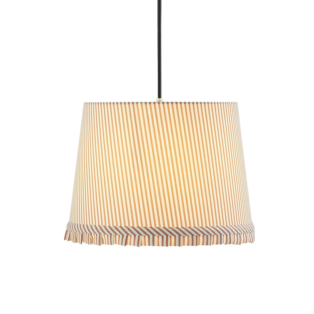 Dusklia - Millie Stripe Frill Edge Ceiling Shade - Mocha Brown