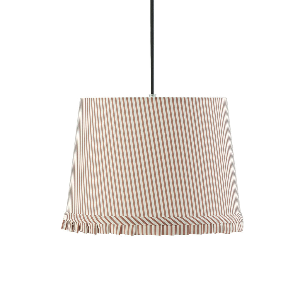 Dusklia - Millie Stripe Frill Edge Ceiling Shade - Mocha Brown