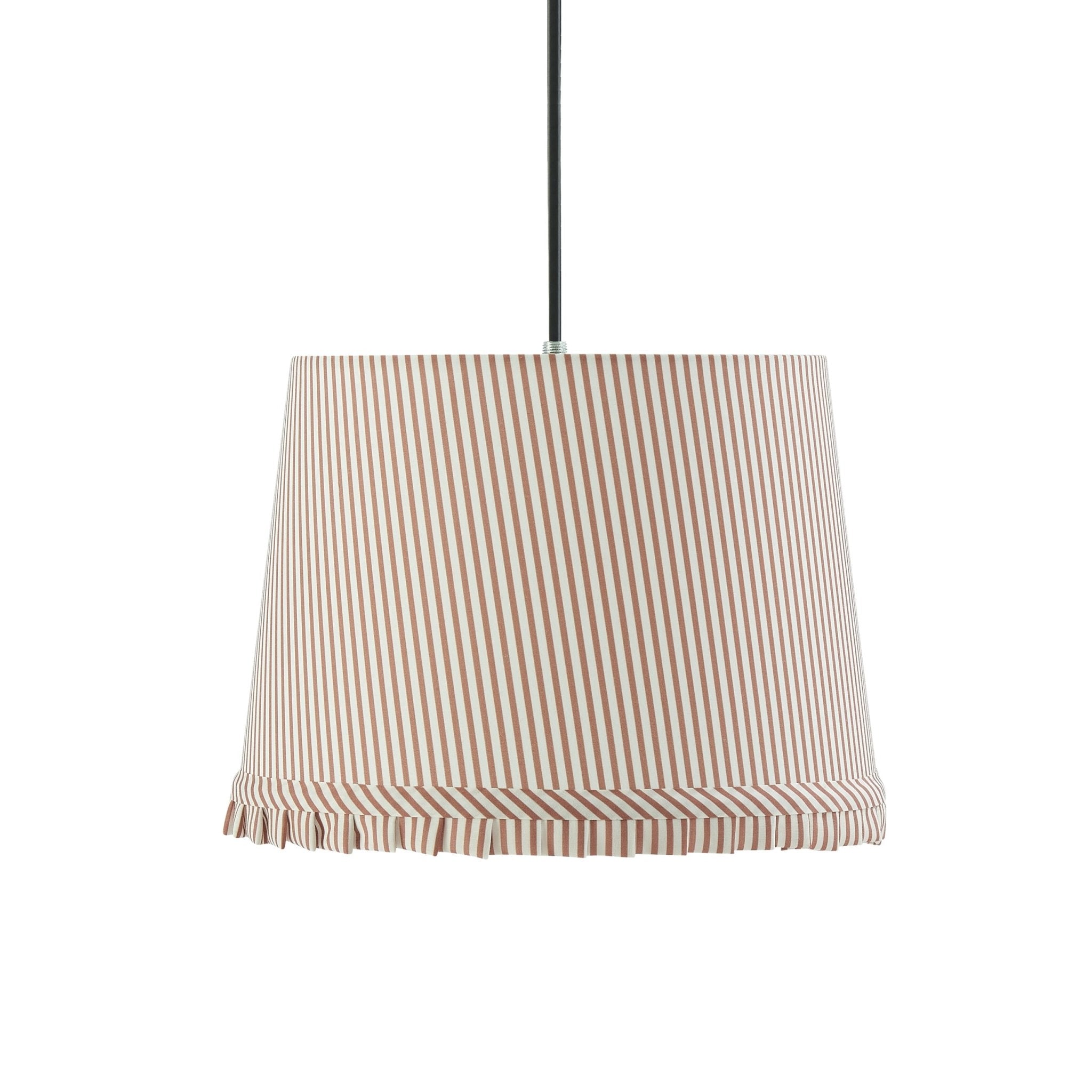 Dusklia - Millie Stripe Frill Edge Ceiling Shade - Mocha Brown