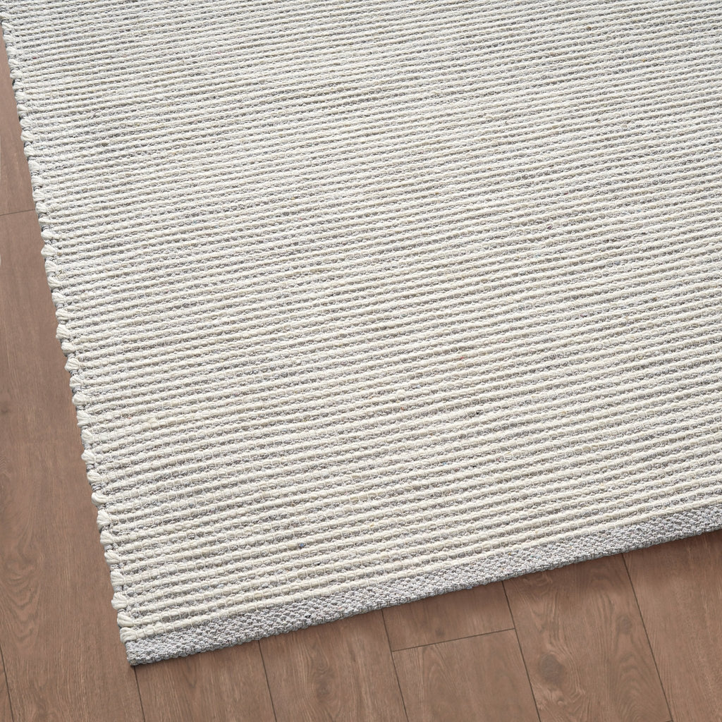 Dusklia - Milo Handwoven Stripe Rug - Light Grey