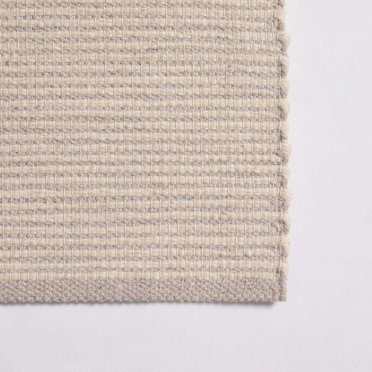 Dusklia - Milo Handwoven Stripe Rug - Light Grey