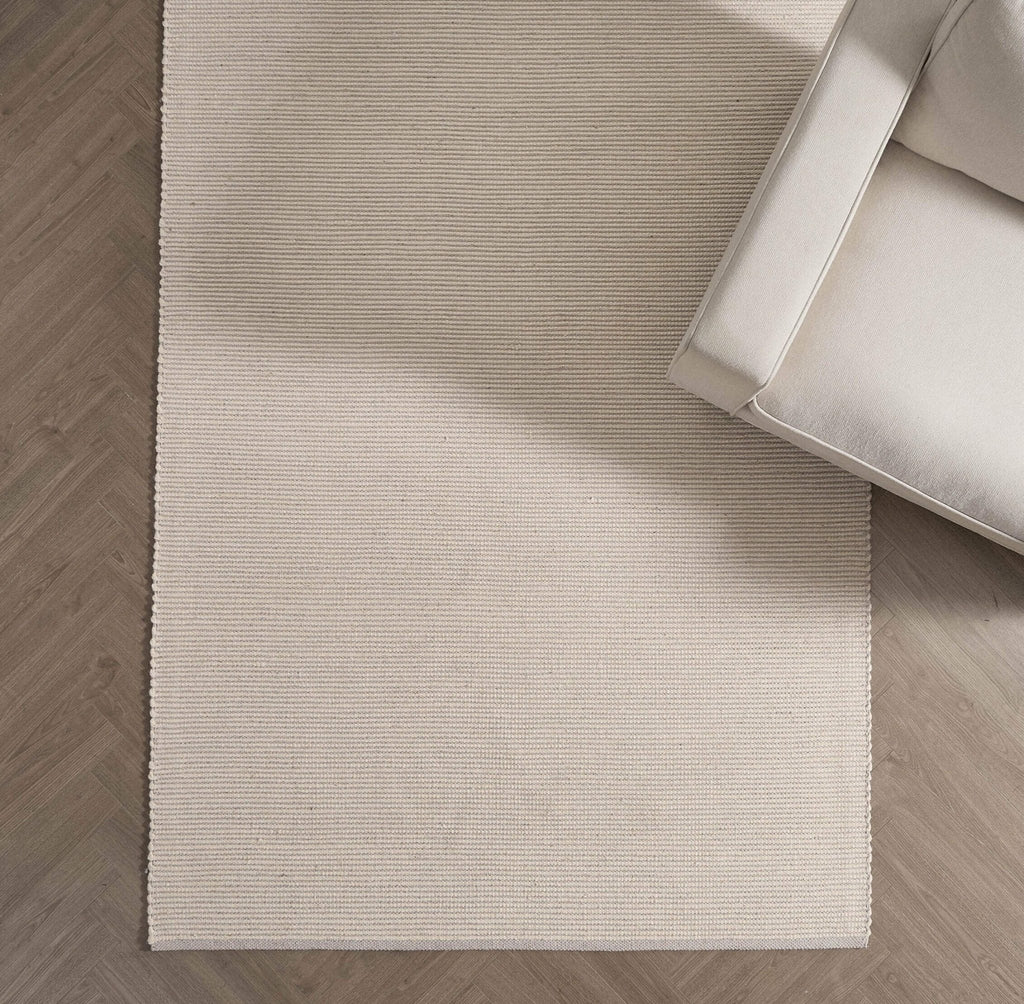 Dusklia - Milo Handwoven Stripe Rug - Light Grey