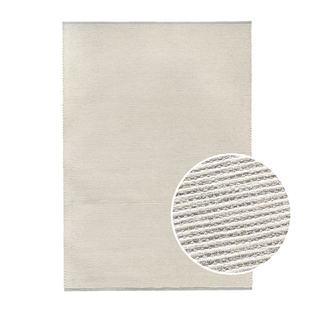 Dusklia - Milo Handwoven Stripe Rug - Light Grey