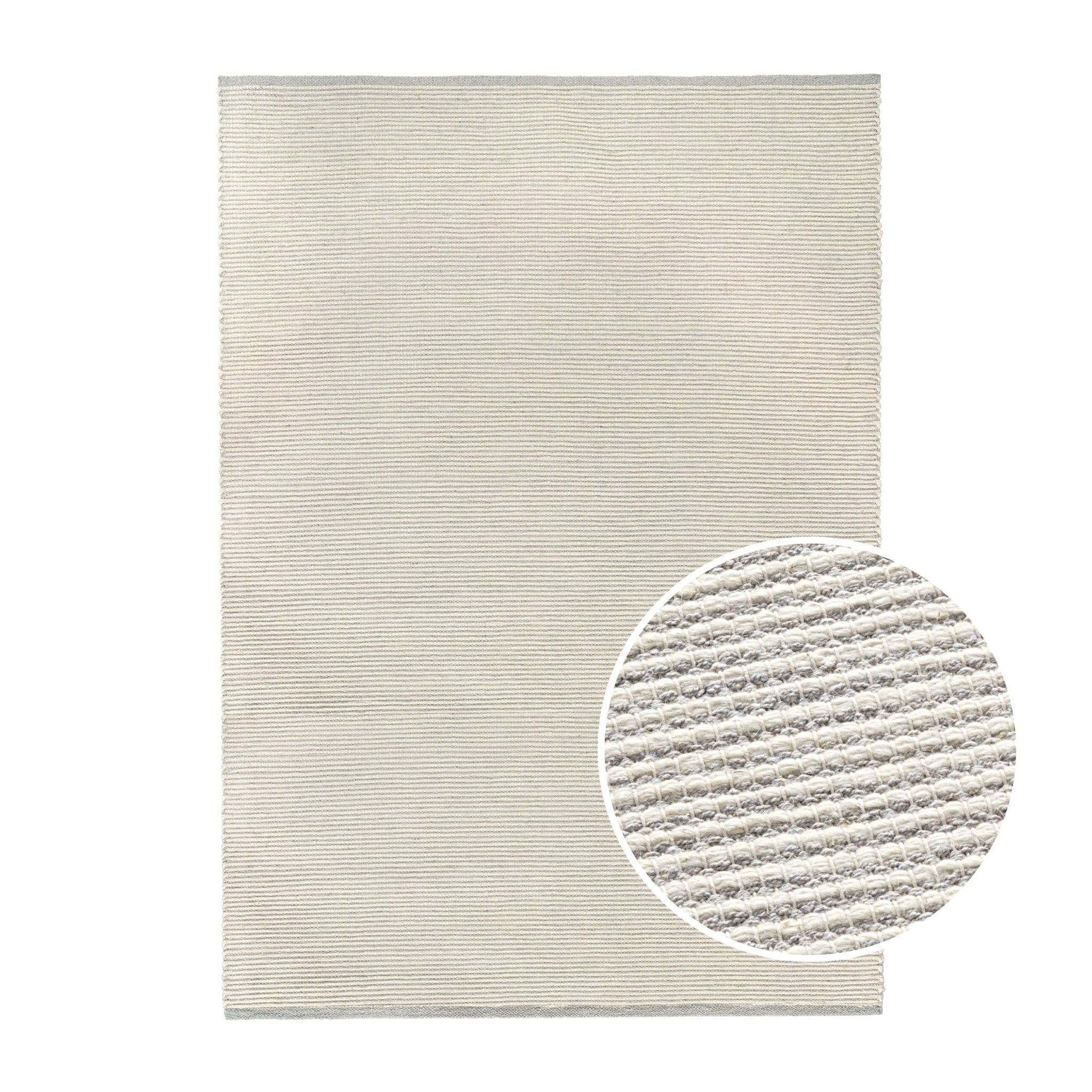Dusklia - Milo Handwoven Stripe Rug - Light Grey