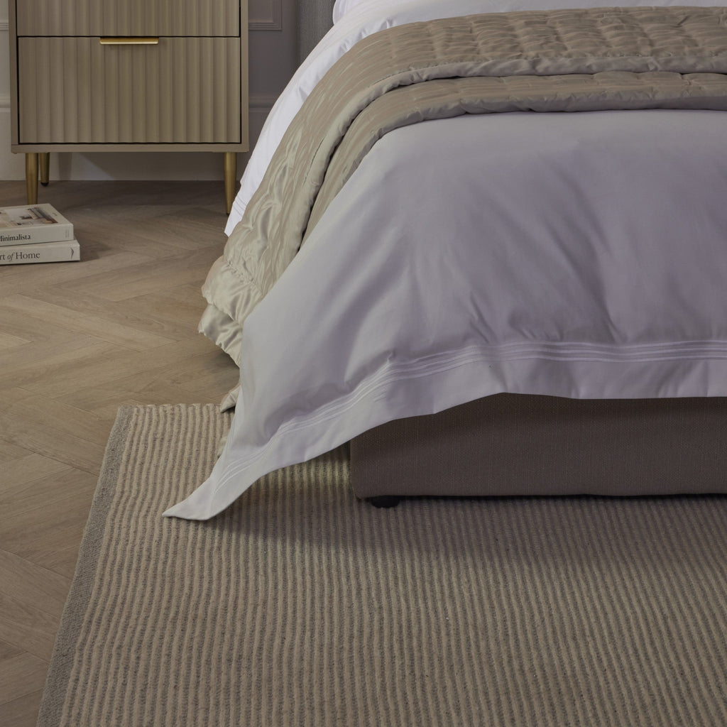 Dusklia - Milo Handwoven Stripe Rug - Light Grey