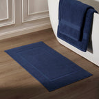 Dusklia - Milos Plain Picture  Frame Bath Mat - Dark Royal Blue