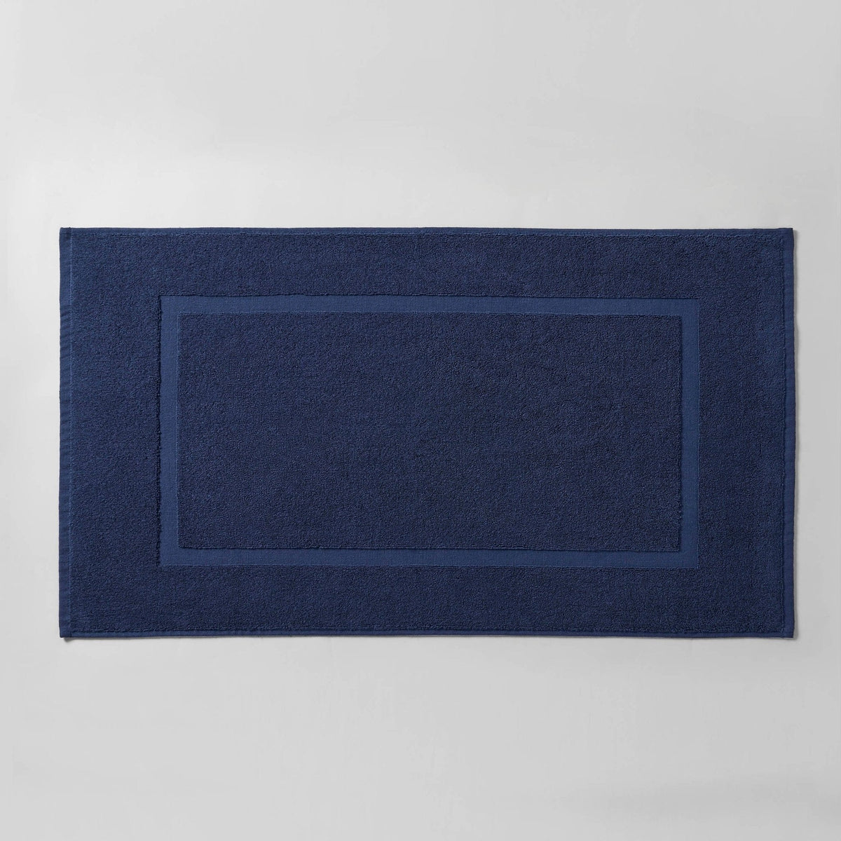 Dusklia - Milos Plain Picture  Frame Bath Mat - Dark Royal Blue