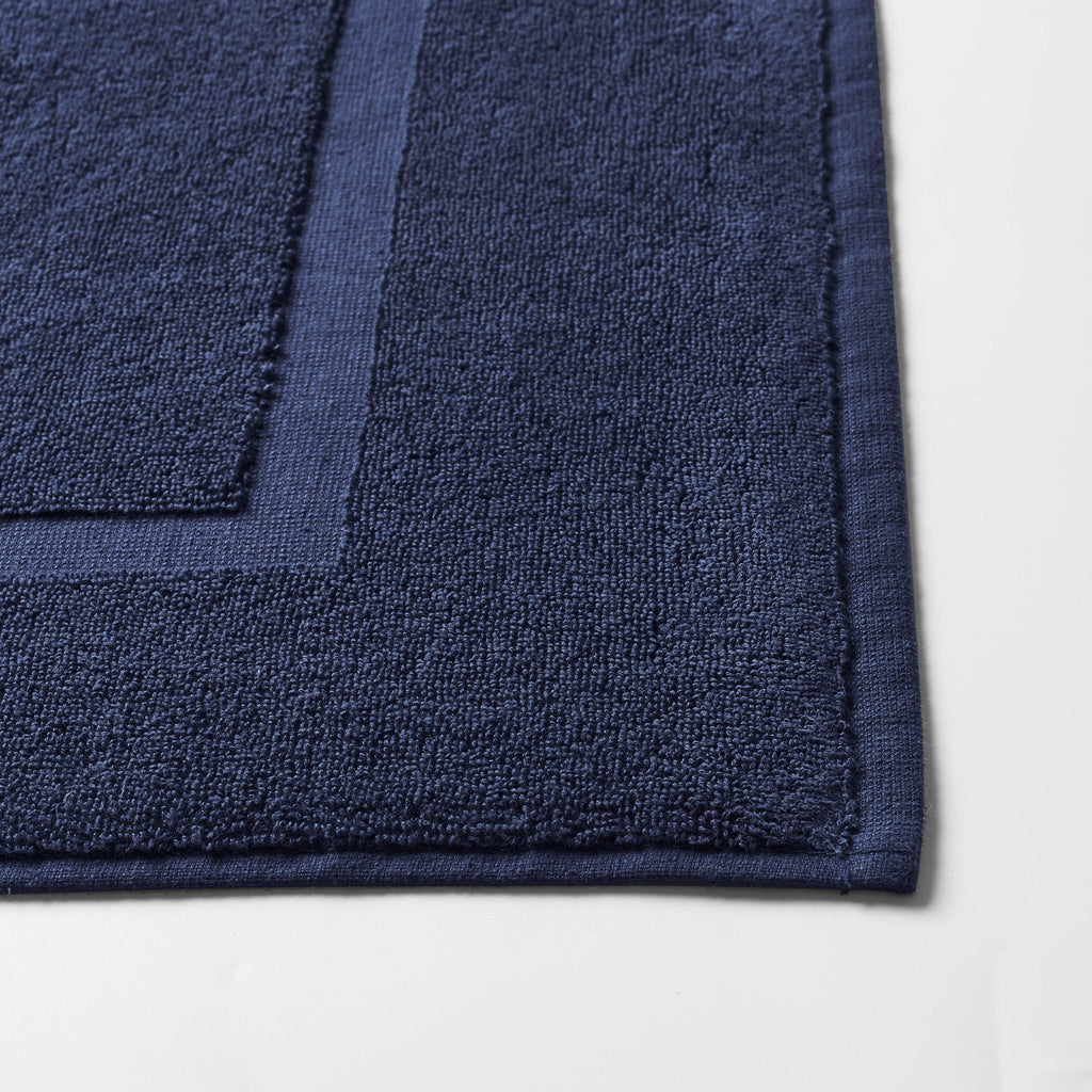 Dusklia - Milos Plain Picture  Frame Bath Mat - Dark Royal Blue
