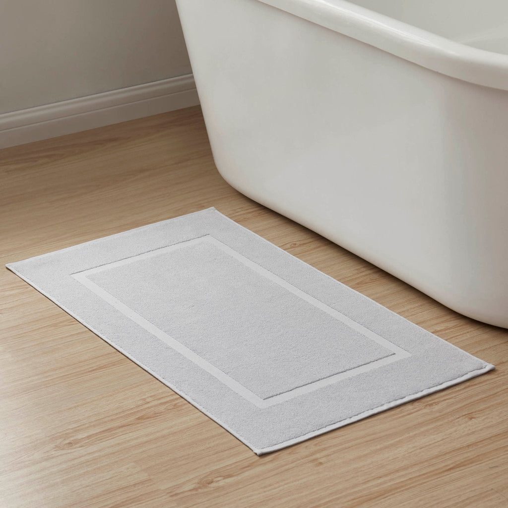 Dusklia - Milos Plain Picture Frame Bath Mat - Dove Grey