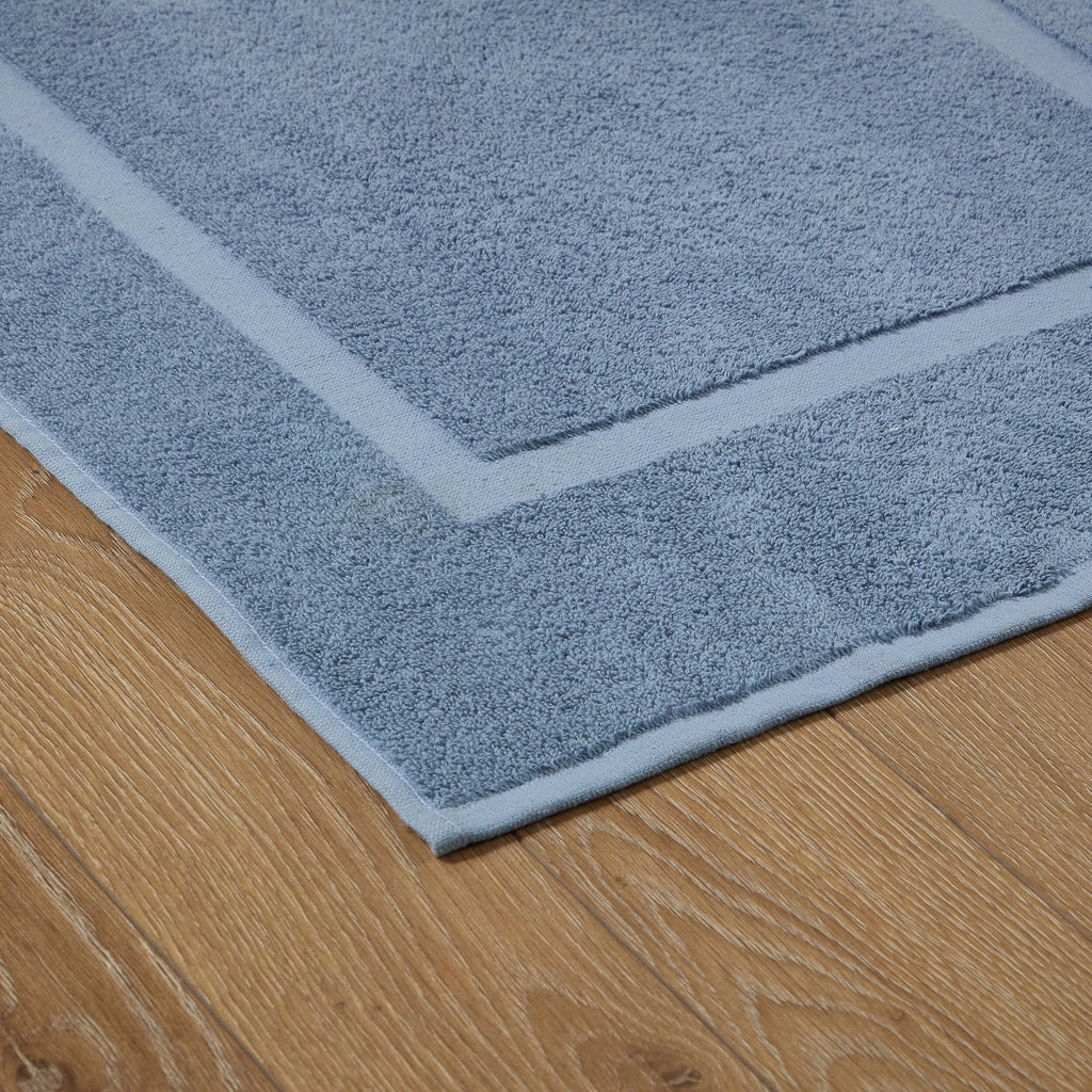 Dusklia - Milos Plain Picture Frame Bath Mat - French Blue