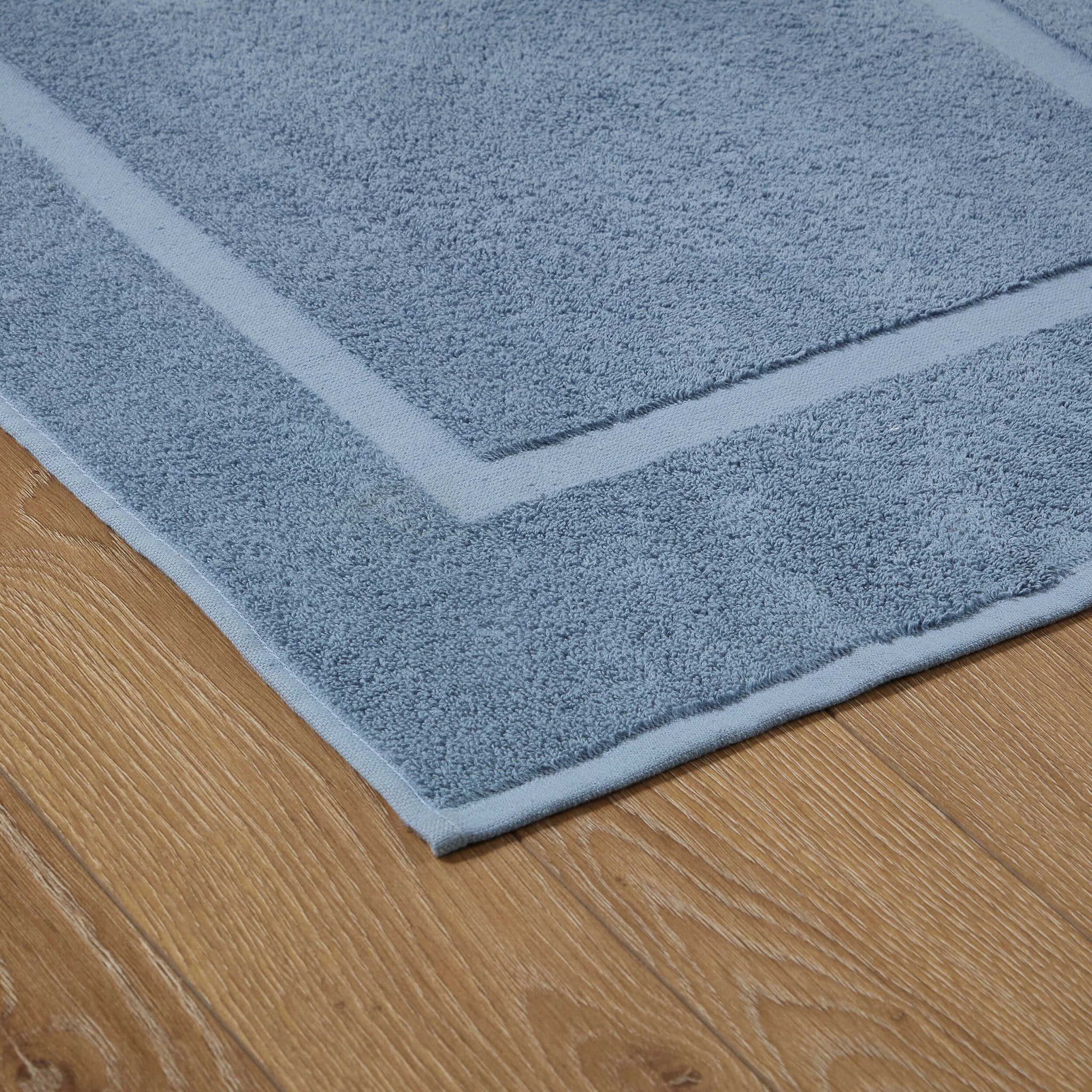 Dusklia - Milos Plain Picture Frame Bath Mat - French Blue